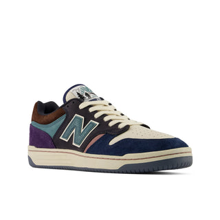 New Balance Numeric 480 x 35th North Shoes in NB Navy/Sea Salt — pig suede and mesh upper with FuelCell foam, reinforced toe cap, Ndurance rubber outsole, and heritage basketball-inspired low profile silhouette