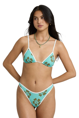 Billabong Last Summer mini slide triangle bikini top in ocean spray.