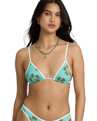 Billabong Last Summer mini slide triangle bikini top in ocean spray.