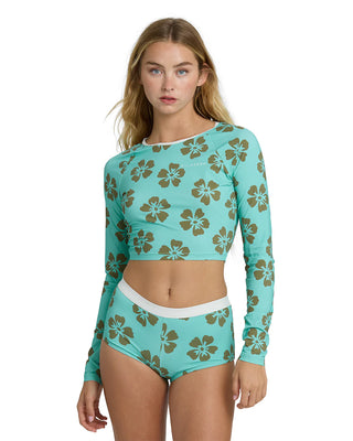 Billabong Last Summer boyshort bikini bottom in ocean spray.