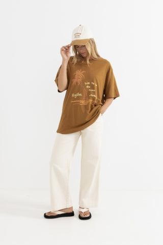 Rhythm Surf Cap in natural cotton canvas, contrast peak, front embroidery, adjustable metal slider.