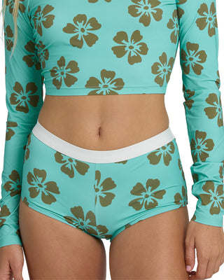 Billabong Last Summer boyshort bikini bottom in ocean spray.