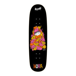 Nora Vasconcellos pro model "Purr Pile on Sphynx" by Welcome Skateboards, 8.8" width, artwork by Daniel Vasconcellos.