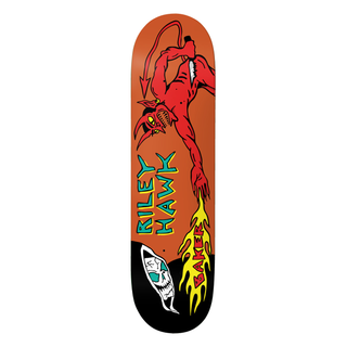 Baker Skateboards Riley Hawk Evil VS. Evil Deck 8.5 inch with mellow concave, 100% Hard Rock Canadian Maple construction, and artwork by Mike Gigliotti
