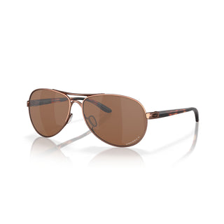 "Oakley Feedback sunglasses in Rose Gold frame with Prizm Tungsten Polarized lenses — women's premium polarized sunglasses with UV400 protection"