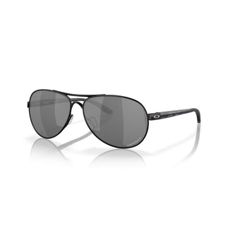"Oakley Feedback sunglasses in Polished Black frame with Prizm Black Polarized lenses — women's premium polarized sunglasses with UV400 protection"
