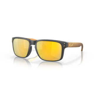 "Oakley Holbrook Prizm Polar sunglasses in Matte Carbon frame with Prizm 24K Polarized lenses — premium gold mirror polarized sunglasses with UV400 protection"