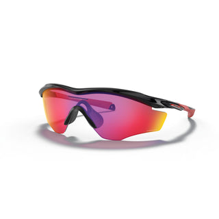 "Oakley M2 Frame XL sunglasses in Polished Black frame with Prizm Road lenses — road-tuned sport performance sunglasses with UV400 protection"