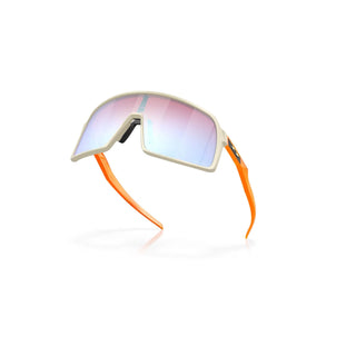 Oakley Sutro Sunglasses, Matte Sand frame, Prizm Snow Sapphire lenses, lightweight design.