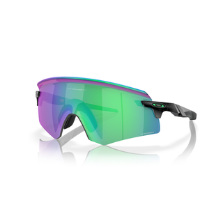 Oakley Encoder sunglasses, Matte Black Ink frame, Prizm Jade lenses, designed for multi-sport use, enhanced grip features.