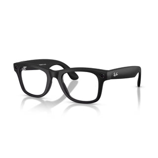 Ray-Ban Meta Wayfarer Gen 2 Transitions smart glasses in Matte Black with Transitions Grey lenses, Meta AI, camera, and audio.