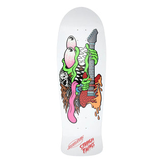 Santa Cruz Stranger Things Meek Eddie Slasher Reveal Deck with glow-in-the-dark hidden artwork, 10.1-inch old-school shape.