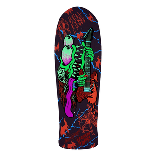 Santa Cruz Stranger Things Meek Eddie Slasher Reveal Deck with glow-in-the-dark hidden artwork, 10.1-inch old-school shape.