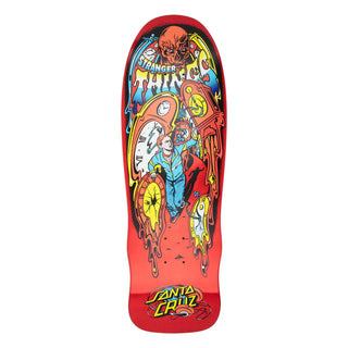Santa Cruz Stranger Things Grabke Max Melting Clock Deck with glow-in-the-dark graphics and old-school shape.