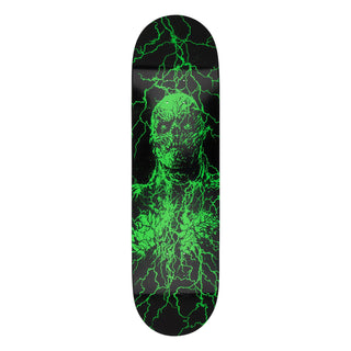 Santa Cruz Stranger Things Vecna Deck in glow-in-the-dark green with 8.5-inch ATV shape.
