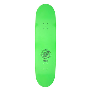 Santa Cruz Stranger Things Vecna Deck in glow-in-the-dark green with 8.5-inch ATV shape.