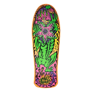 Santa Cruz Stranger Things Salba Demogorgon Deck, glow-in-the-dark orange board with Cruz Missile II concave.