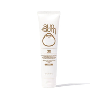 Image of Sun Bum's Mineral SPF 30 Tinted Sunscreen Face Lotion, a lightly tinted, lightweight sunscreen offering broad-spectrum protection from UV rays.