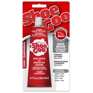 Shoe Goo 3.7 fl oz tube adhesive for shoe repair, waterproof sealant for patching holes and rebuilding worn areas.