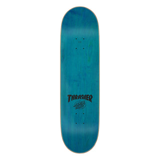 Santa Cruz Skateboards X Thrasher Magazine Screaming Flame logo deck featuring spot matte graphic on stained veneer. 