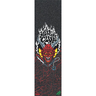 Santa Cruz Stranger Things Hellfire Club Mob Griptape with silicon-carbide grit, bubble-free design, and durable waterproof backing.