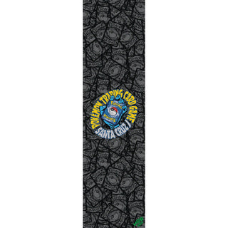 Mob Grip Santa Cruz Pokémon TCG grip tape with a black-and-grey Pokémon card pattern and a central blue hand holding a Pokémon card