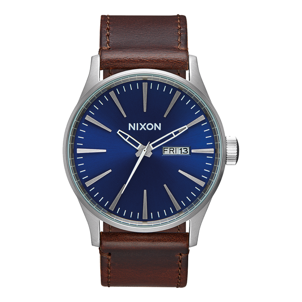 Nixon Sentry Leather Blue/Brown Watch – Drift House