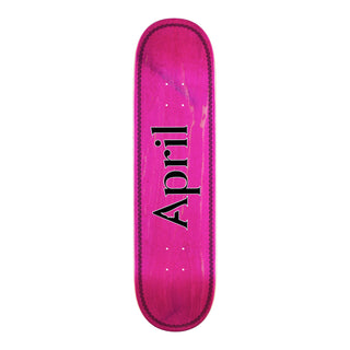 April Skateboards OG Logo Deck, Black and Pink Helix design, 8.38" wide.