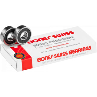 Bones® Swiss Skateboard Bearings 8-pack - professional-grade performance and speed.