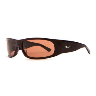 Crap Eyewear Speed Charm Sunglasses in Mahogany Bio/Cinnamon — bioacetate wraparound frames with CR-39 lenses, 100% UVA/UVB protection, and spring hinges