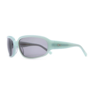 Crap Eyewear Stone Echo in Aqua Bio/Medium Smoke — bioacetate fashion wraparound, CR-39 lenses, 100% UV protection, spring hinges, wire cores, Rx-ready