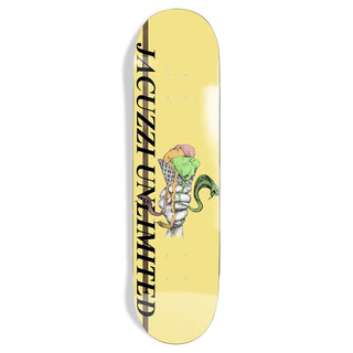 Jacuzzi Jake Yanko Venom Treat Skateboard Deck 8.75 inches, debut pro model with Nick Zizzo artwork, Epoxy 7 construction 7-ply 100% North American Maple with epoxy glue, mellow concave steep kick, split top color veneers, individually pressed, 32.0 inch length 14.25 inch wheelbase