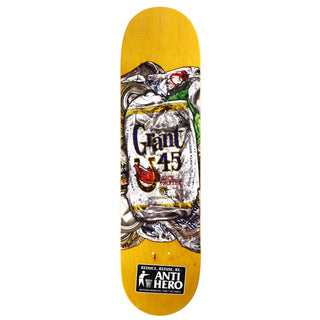 Antihero 8.4 inch Taylor Refuse skateboard deck with 7-ply maple construction and raw finish