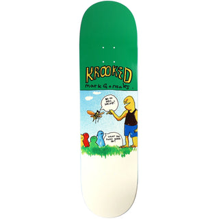 Krooked 8.75 skateboard deck, Gonzales Whimp graphic, 32.62 length, 14.62 wheelbase, wide shape.