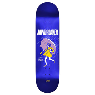 Real Jawbreaker Blue Foil 8.25 skateboard deck with reflective foil graphic and blue veneer.