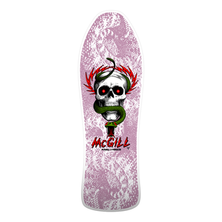 Limited edition Powell-Peralta Mike McGill Series 15 reissue skateboard deck in white, 10" x 30.58".