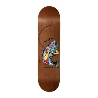 Baker Skateboards Tyson Peterson "Late for Something" deck, 8.475"x31.875", art by Spanky, mellow concave, OG shape, includes grip tape.