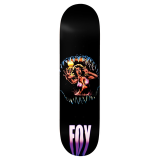 Deathwish Jamie Foy Jaws skateboard deck with bold graphic artwork and pro model shape.