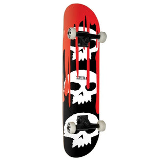 Zero Skateboards '3 Skull Blood MINI' Complete, 7.5" x 29" dimensions, designed for control and maneuverability.