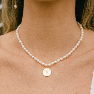 Zodiac Aries Pearl Necklace Pearl