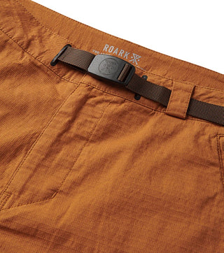 Roark's Campover Short, an adventure-ready gear with city aesthetics, made from durable cotton ripstop stretch and equipped with practical features.