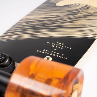 Sector 9 Shoots Full Moon Cruiser, 5-ply Bamboo, art by The Minimalist Wave, for carving and cruising.
