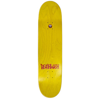 Deathwish 8.5" Gang Logo Deck in Black/Red, made from Hard Rock Canadian Maple, durable and stylish.