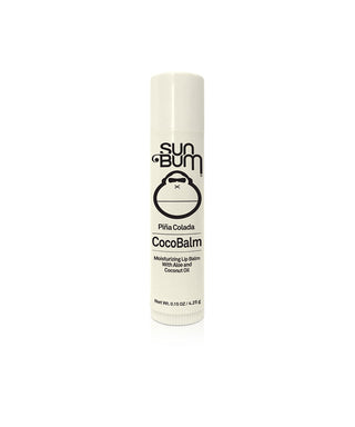 Sun Bum CocoBalm in Pina Colada flavor, enriched with Coconut Oil and Aloe Vera for hydrated lips.