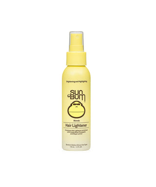 Sun Bum Blonde Hair Lightener spray bottle, with Costa Rican Pineapples and Meyer Lemons for natural highlights.