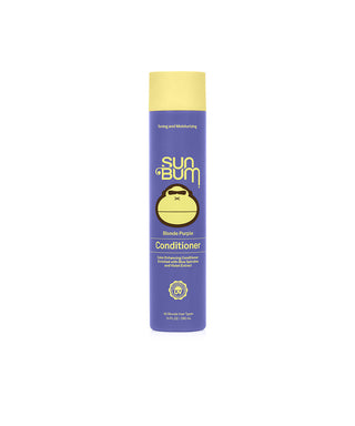 Sun Bum Blonde Purple Conditioner bottle, with Blue Spirulina and Violet Extracts for toned, moisturized hair.