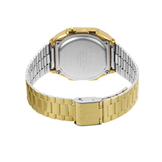 Casio A168WG-9VT gold-tone stainless steel watch with digital display and LED backlight