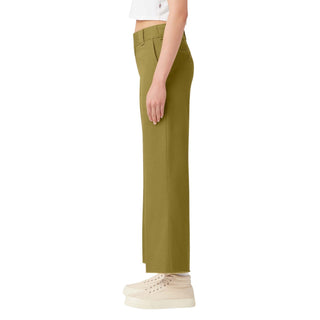 Dickies Women's Twill Cropped Pants Rinsed Green Moss