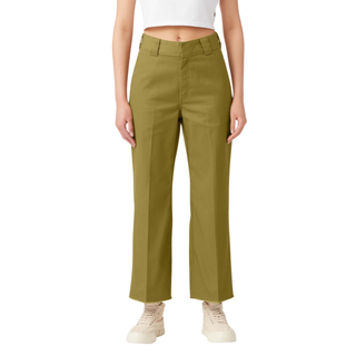 Dickies Rinsed Green Moss Cropped Twill Ankle Pant