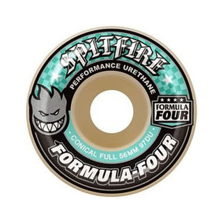 Spitfire Wheels Formula Four 97a Conical Full 56mm Wheels Natural/Teal